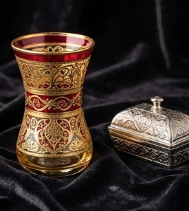 Altın Yaldızlı Çay Bardağı Seti